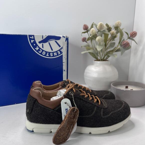 Birkenstock Cincinnati Felt Wool Lace up Shoes Espresso Women 7/Men 5/EU 38 NWB - Picture 3 of 10